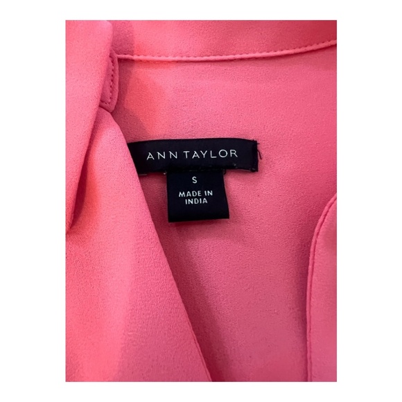 Ann Taylor Coral Pink Long Sleeve Top Blouse, Sz Small, Fits like Medium 20" PTP - Picture 5 of 6